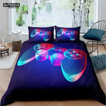 Game Handle Fashion Player Комплекты постельного белья из полиэстера для детей, покрывала для мальчиков, комплект пододеяльников для подростков, комплект постельного белья размера «king size» EU single(135x200cm)