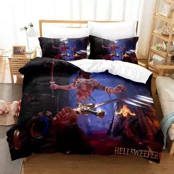 Game Hellsweeper VR Bedding Set Single Twin Full Queen King Size Bed Set Adult Kid Bedroom Duvet cover Sets Anime Bed Sheet Set EU Twin 135x200cm