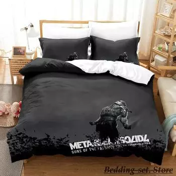 Game Metal Gear Solid Solid Snake Комплект постельного белья Single Twin Full Queen King Size Комплект постельного белья Adult Kid Спальня Duvetcover Sets Anime 70x133cm 2pcs