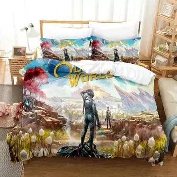 Game Outer Worlds Bedding Set Boys Girls Twin Queen Size Duvet Cover Pillowcase Bed Kids Adult Fashion Home Textileextile EU Single 135x200cm
