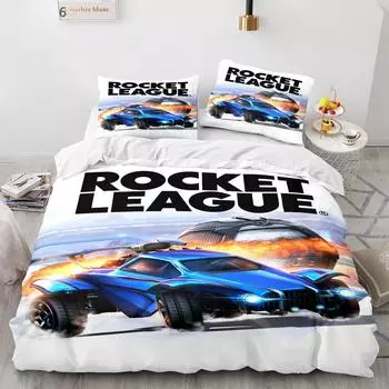 Постельный комплект Rocket League Покрывало Односпальный Полуторный Двуспальный Квинсайз Кингсайз Комплект для кровати-машины Детская спальня Дизайн пододеяльника Горячий EU Single 135x200cm