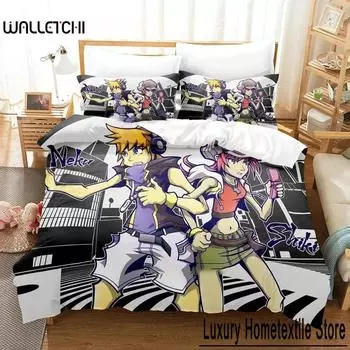Game The World Ends With You Bedding Set Boys Girls Twin Queen Size Sakuraba Neku Duvet Cover Pillowcase Bed Kids Adult 70x133cm 2pcs