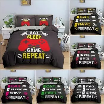 Gamepad Duvet Cover Bedding Set For Kids Bedroom Quilt Cover With Pillowcase Cozy Soft Bedclothes King Twin Single EU Single 135x200cm