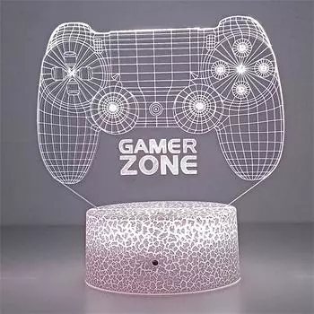GAMER 3D Lamp LED Night Light Gaming Setup RGB Children s Lamps Gamer Room Decoration Bedroom Table Lamp Personalized Gifts Black Base No Remote