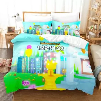 Games Cute Pet Simulator X 3D printing Bedding Set Single Double King Bed Set Children s Bedroom Duvet cover Set Home Textiles EU Twin 135x200cm