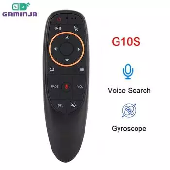 GAMINJA G10S Air Mouse Voice Remote Control 2.4G Wireless Gyroscope IR Learning для H96 MAX X88 PRO X96 MAX Android TV Box HK1 чёрный