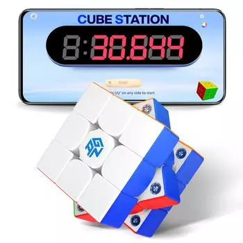 GAN 356 iCarry 2 Frosted Official Competition 3x3 Smart Cube iCarry2 Frosted Stickerless Gun Cube with Easy to Turn Magic Cube Beginner Magnetic Cube