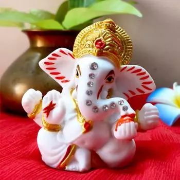 Ganesha Idol for Car Dashboard,Small Ganesh Murti for Gift Home Office Diwali Pooja and Festivals Accessories,