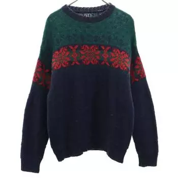 GAP 90s Wool Old Nordic Pattern Long sleeve sweater M Navy other knit Men s Used