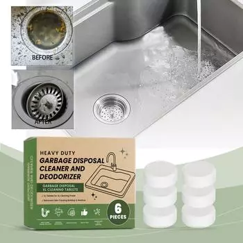 Garbage Disposal Cleaning Sheet; Garbage Processor Cleaning Sheet; Dirt Cleaning Sheet. One Size белый