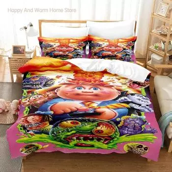 Garbage Pail Boys Bedding Set Single Twin Full Queen King Size Bed Set Aldult Boy Bedroom Duvetcover Sets 3D Anime roupa de cama EU single(135x200cm)