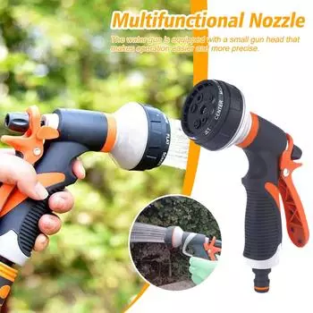 Garden Hose Nozzle Spray Lawn Watering 8 Spray Patterns Multi-Function Hand-Held Nozzle Wash Pressure Sprayer Car H M1D1
