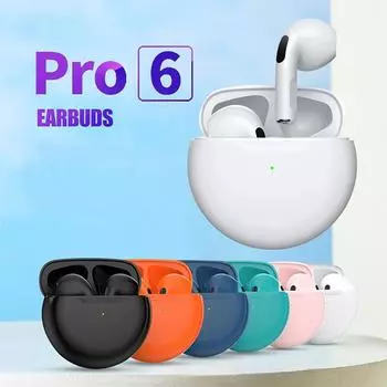 Гарнитура Pro 6 TWS беспроводные наушники с микрофоном Fone Bluetooth наушники спортивная беговая гарнитура для Apple iPhone Xiaomi Pro6 наушники чёрный