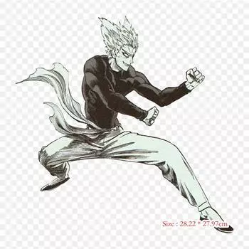 Garou One Punch Man Wallpare Сайтама One-punch Man Железные нашивки для DIY Теплообменная одежда Термопереносные наклейки Украшение Печать