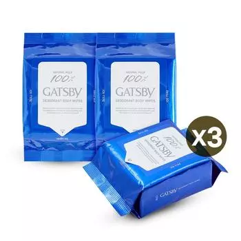 Gatsby Ice Type Deodorant Body Paper Ice Citrus 30 sheets, 3 pieces