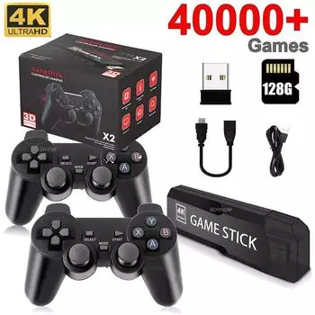 GD10 игровая консоль 128G встроенный 40000 ретро портативный игровой плеер консоль беспроводной контроллер TV Game Stick 4K HD для GBA