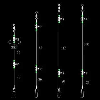 Gear Hook bracket Fishing Tackle Line Swivels Rolling Connector Luminous Beads Lure String Hooks Total Length 170cm