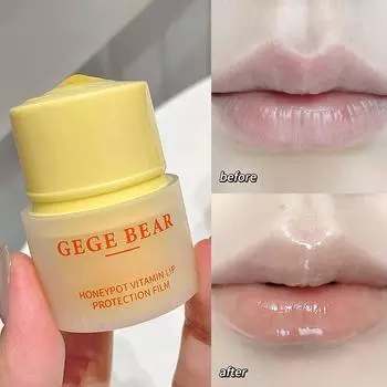 GEGE BEAR Медовый витаминный бальзам для губ Увлажняющий и увлажняющий, уменьшает морщины на губах, усиливает естественный блеск для губ
