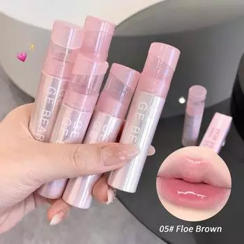GEGE BEAR Water Mirror Lip Glaze Ice Прозрачный стойкий блеск для губ Увлажняющая гладкая стойкая натуральная помада для губ