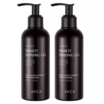 Гель для бритья Abka Sensitive Skin Fit, 2 упаковки, 200 мл