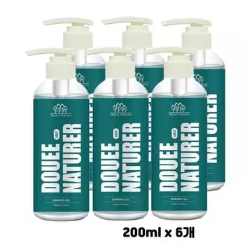 Гель для бритья Dewey Nature для бритья у мужчин, для женщин, подмышек, икр, для ухода за волосами на теле, мягкое нанесение, увлажнение кожи, охлаждающий эффект, 200 мл, 6 шт.