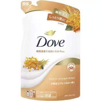 Гель для душа Dove с ферментированным рисом Kinmokusei, сменный блок 330 г