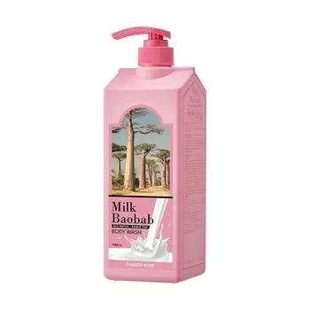 Гель для душа Milk Baobab с ароматом дамасской розы, 1 л, 1 шт.