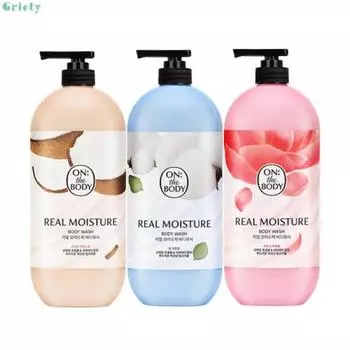 Гель для душа On the Body Real Moisture Пион 900 г, 3 шт., Гель для душа On the Body Real Moisture Миндаль, 900 г, 1 шт.