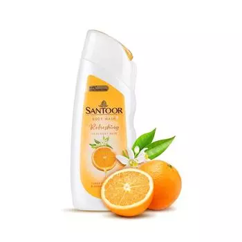 Гель для душа Santoor Refreshing Skin Body, обогащенный острым апельсиновым маслом и экстрактами нероли, без мыла и парабенов, pH-сбалансированный гель для душа, 230 мл