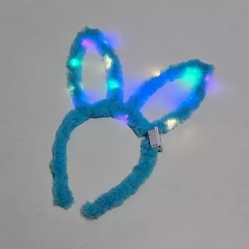 Gel Luna 3-ступенчатая светодиодная повязка на голову с пушистыми кроличьими ушками из меха норки LG-15