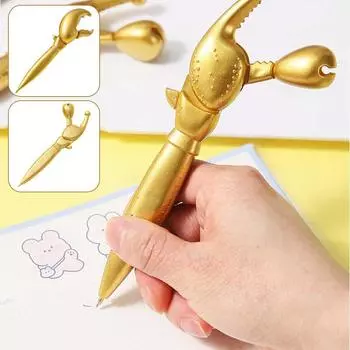 Гелевая ручка Creative Simulation, персонализированные ручки Golden Crab Claw для взрослых детей, канцелярские принадлежности для письма в подарок на день рождения золотой