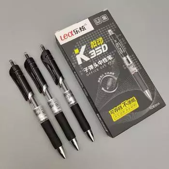 Гелевая ручка K35 Push 0,5 мм - черный, красный, синий пулевидный наконечник для офиса и учебы 0.5mm