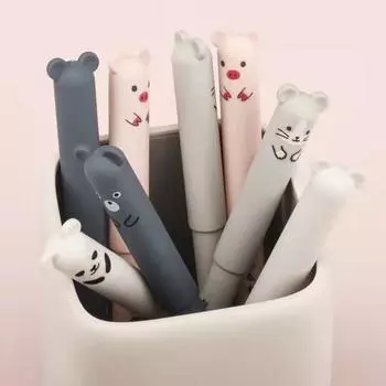 Гелевая ручка MagiBear 0,35 мм - кристально-голубой/угольно-черный Симпатичная ручка с функцией стирания и технологией суперчистого стирания 0.35mm чёрный