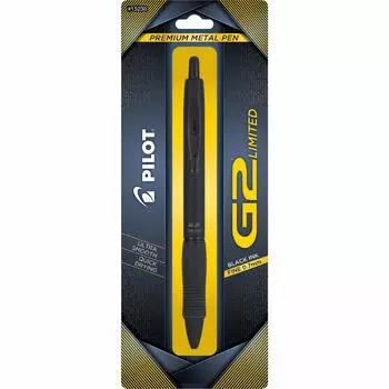 Гелевая ручка Pilot G2 Limited Premium с тонким кончиком, матовый черный корпус, черные чернила, 1 шт. (15238) чёрный