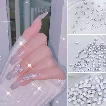 Gem Manicure Square Nail Rhinestones 3D Nail Accessories Square Nail Jewelry Nail Art Decoration 3mm