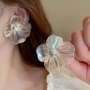 GemChic женские серьги, модные серьги-гвоздики с иглами из цинкового сплава, цветочные серьги, модные простые крутые украшения на день рождения, Рождество, подарок