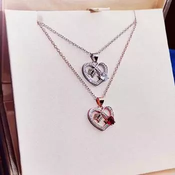 GemChic женское ожерелье с подвеской в форме сердца, ожерелье со стрелой Купидона, модная подвеска с инкрустацией из циркона, темпераментная цепочка на ключицу, подарок на день рождения, Рождество, ювелирные изделия