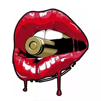 General Motors Fun Stickers Red Lips Bullet PVC Водонепроницаемые декоративные наклейки, подходящие для кузова и окон автомобиля