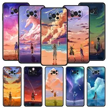Genshin Impact Game landscape Phone Case For For Xiaomi Poco X5 Pro X4 X3 NFC F5 Pro F4 F3 GT M5 M4 Pro 5G M3 C51 C50 C55 Cover Poco M5