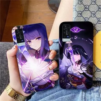 Genshin Impact Raiden Shogun Phone Case For VIVO Y95 Y93 Y31 Y20 V19 V17 V15 Pro X60 NEX Soft Black Phone Cover VIVO Y95