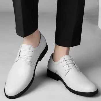 Gentleman Versatile Men s Shoes New Style lace-up Minimalism Outdoor Workwear Business wedding Best Man Retro Classic Shoes 37 чёрный
