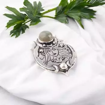 Genuine Fire Labradorite Crystal Oxidized Silver Designer Jewelry Pendant 1.63 CP-22-21