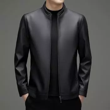 Genuine leather jacket for men spring and autumn new sheepskin men s middle-aged leather jacket 170