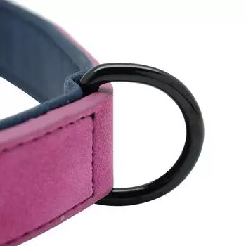 Genuine Leather Large Dog Collar Padded Durable Dog Collars Real Leather Collar for Large Dog Rottweiler Labrador Pitbull S синий