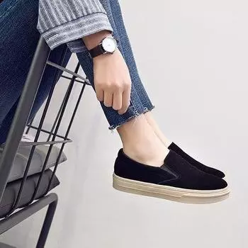 Genuine Leather Lazy Small Leather Shoes for Women New Autumn Non-slip Lightweight Retro Loafers One-legged Shoes Zapatos Mujer 35