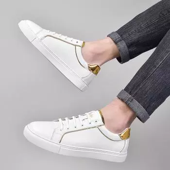 Genuine Leather Men Casual Shoes Fashion Soft Sports Shoes New Arrival Mens Sneakers Lace Up Male Walking Flats Skateboard Shoes 36 чёрный