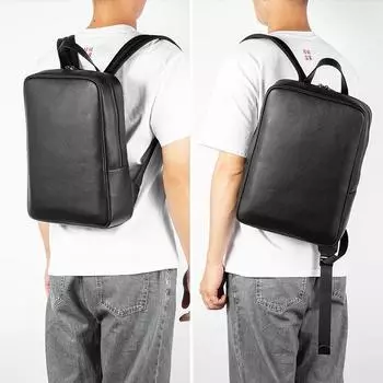 Genuine Leather Men s Backpack Fashion Trend Thin Shoulder Bun Layer Cowhide Casual Men s Bag чёрный