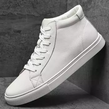 Genuine Leather Men s Shoes Skateboard Luxury Boots Men Winter Shoes Plush Warm Snow Shoes Brand Ankle Booties Big Size 36-49 36