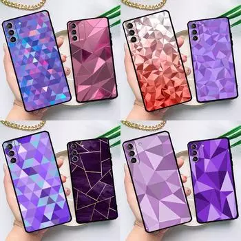 Geometric Abstract Crystal Case For Samsung Galaxy S23 S21 S22 Ultra Plus Note 10 20 S8 S9 S10 Plus S20 FE Cover Case Galaxy S22 Plus