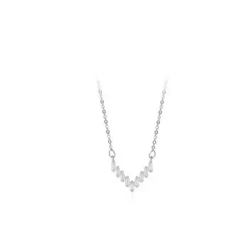Geometric Personality Clavicle Neck Chain Early Spring Tide Bouncing Kusa V-Shaped Design Sense Necklace Women S